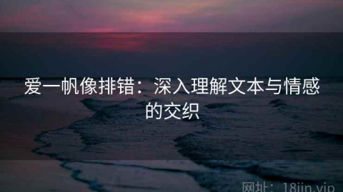 爱一帆像排错：深入理解文本与情感的交织