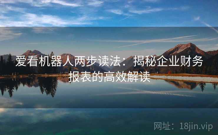 爱看机器人两步读法:揭秘企业财务报表的高效解读 爱看机器人两步读法:揭秘企业财务报表的高效解读